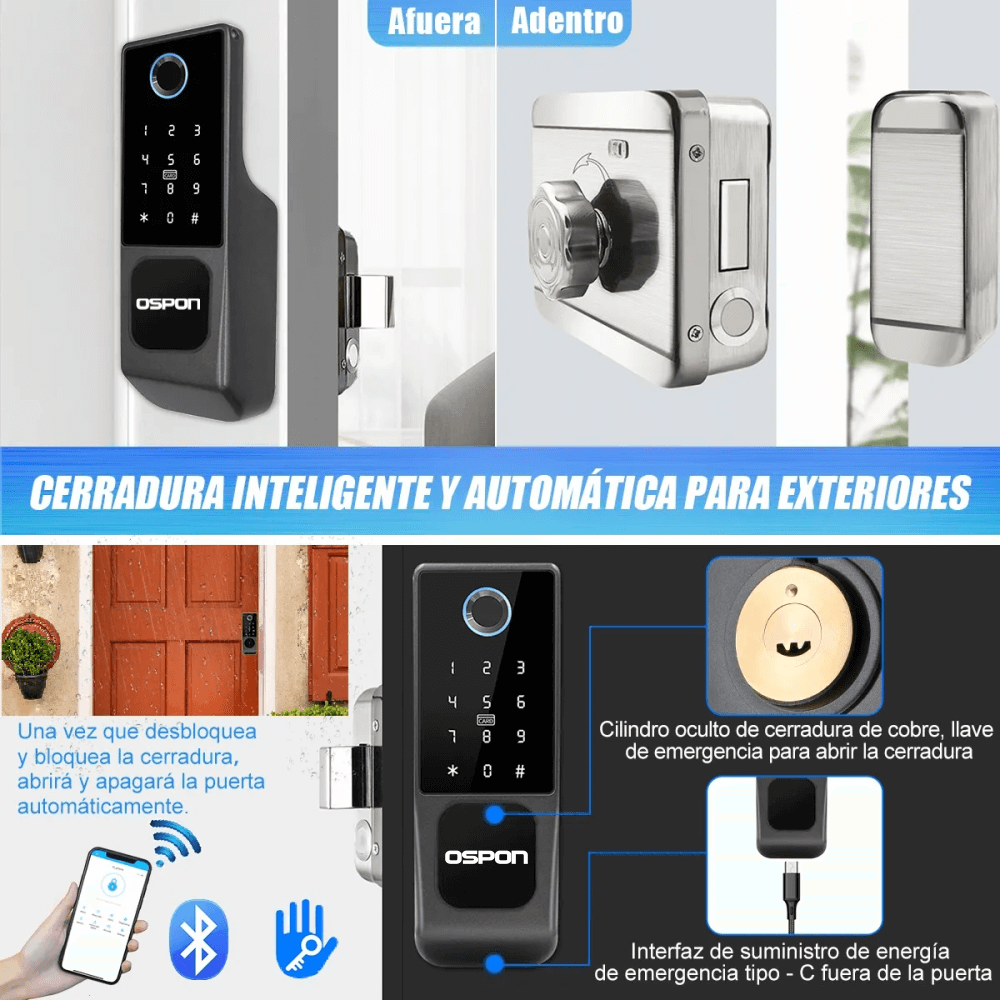 Cerradura Inteligente Electronica Lector Huellas Tuya Smart