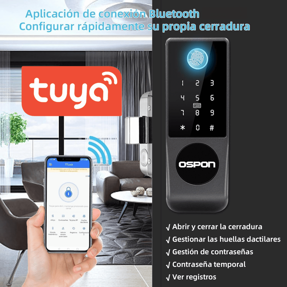 Cerradura Inteligente Electronica Lector Huellas Tuya Smart