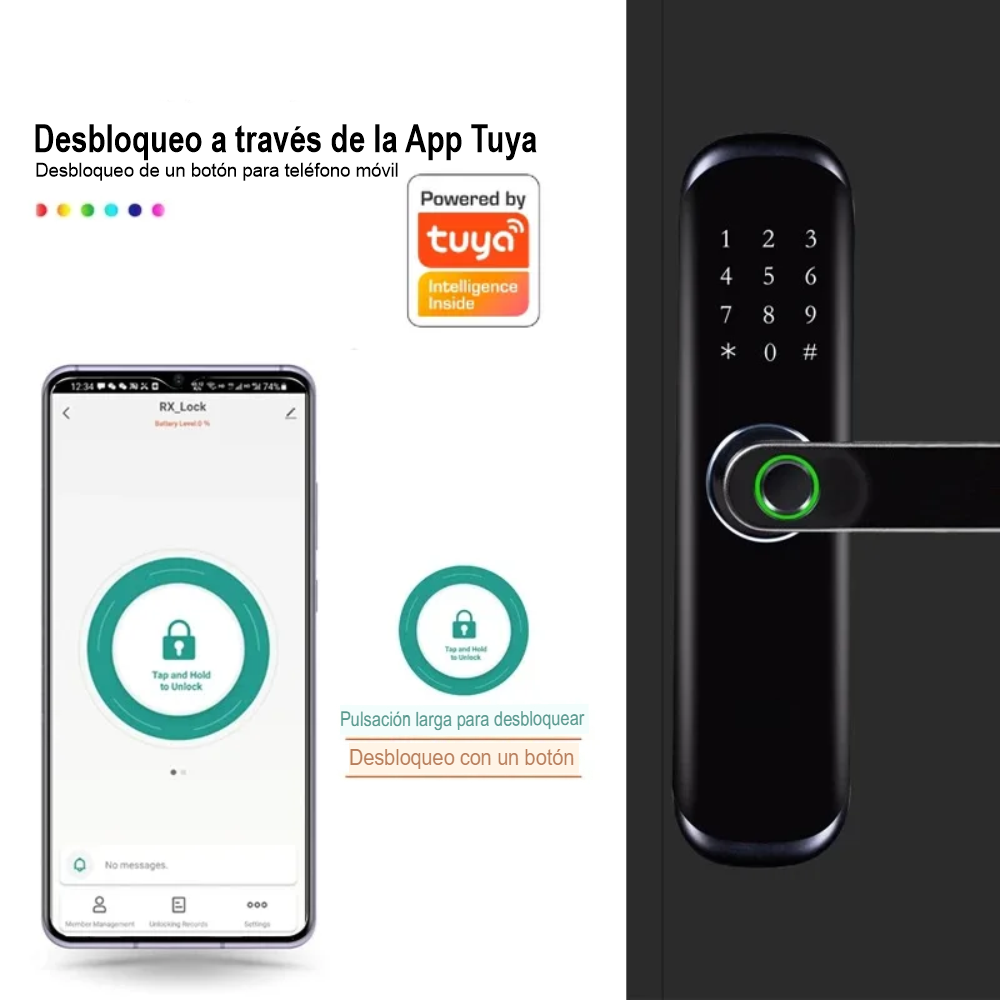 Cerradura Inteligente Wifi Chapa De Seguridad Con Huella App