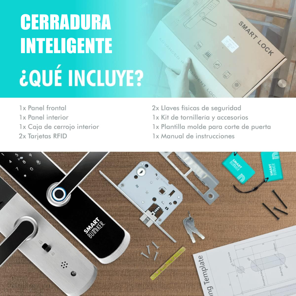 Cerradura Inteligente Wifi Chapa De Seguridad Con Huella App