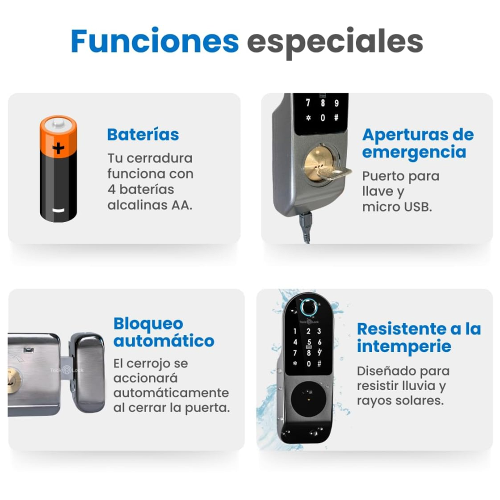 Cerradura Inteligente Tuya Smart Chapa Seguridad Táctil P01