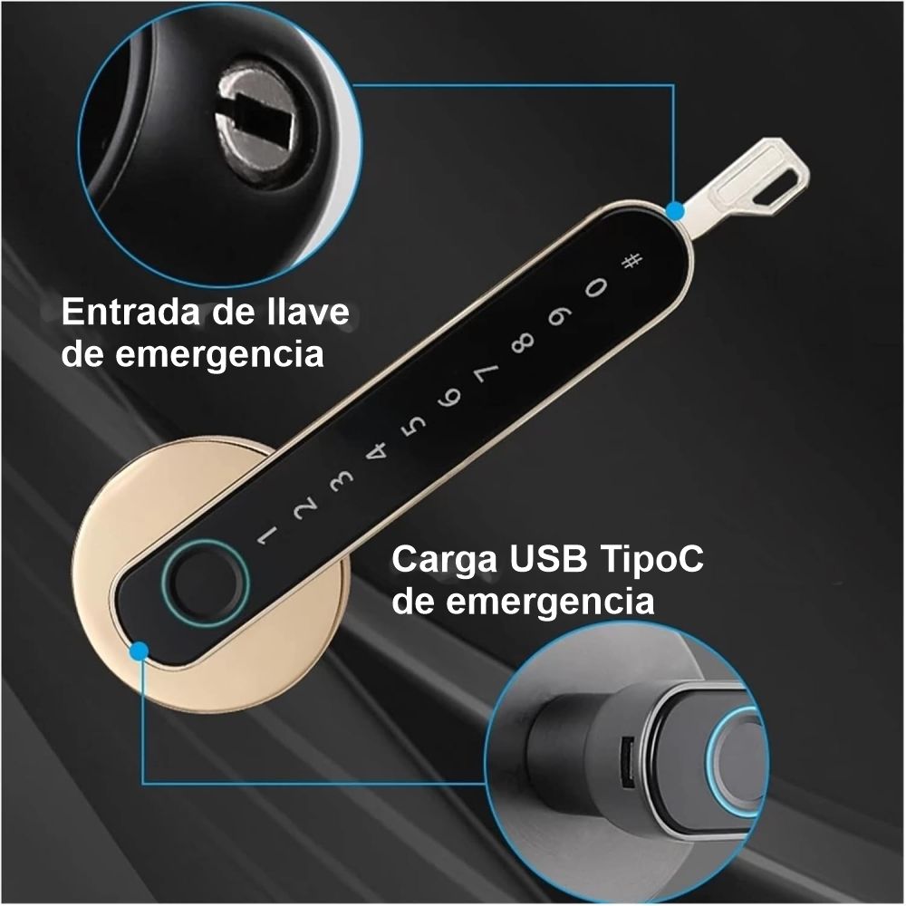 Cerradura Chapa Seguridad Inteligente Huella Tuya Smart F3
