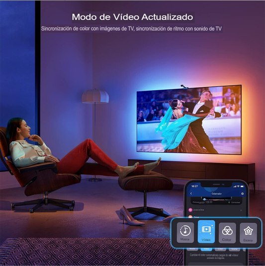 Cinta De Luces LED RGB Inmersión Wifi Para TV App Tuya Alexa