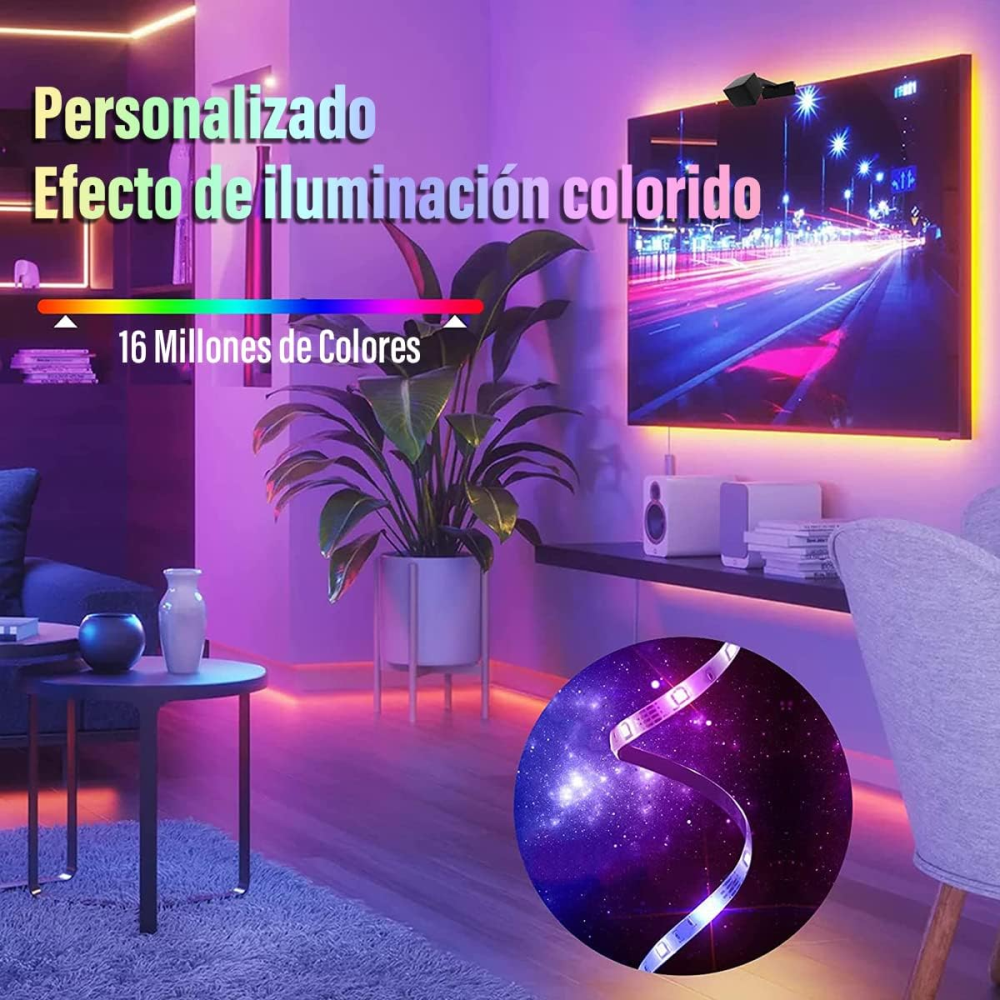 Cinta De Luces LED RGB Inmersión Wifi Para TV App Tuya Alexa