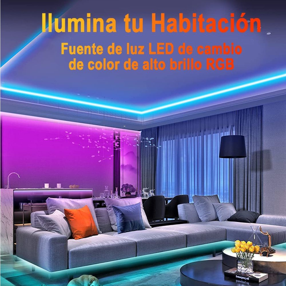 Cinta De Luz Led 5 Metros Rgb Control Remoto Adaptador 12V