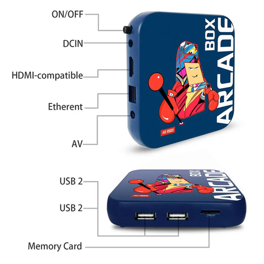 Consola Arcade BOX AD 1900 Retro Pantalla 4K HD en TV, 33000 juegos