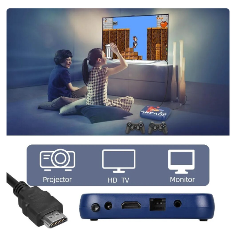 Consola Arcade BOX AD 1900 Retro Pantalla 4K HD en TV, 33000 juegos
