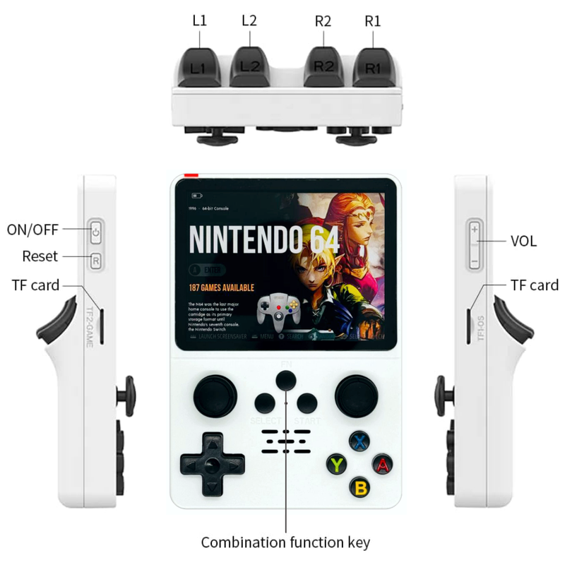 Consola Emulador de Juegos Portátil Gameboy PS1/NeoGeo R35S