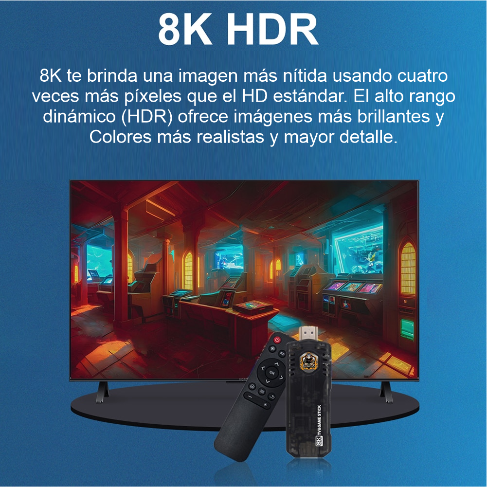 Emulador de Juegos y Android TV 2 en 1 GAME BOX 8K Inalambrico