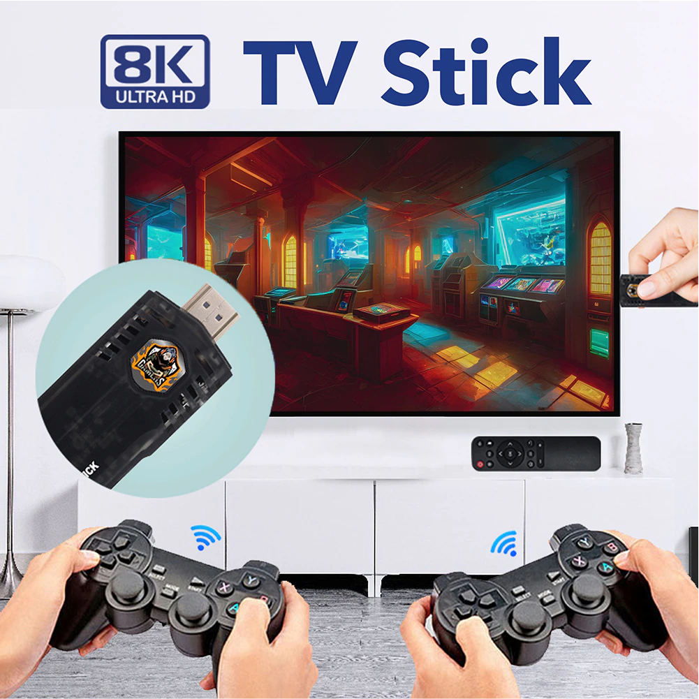 Emulador de Juegos y Android TV 2 en 1 GAME BOX 8K Inalambrico