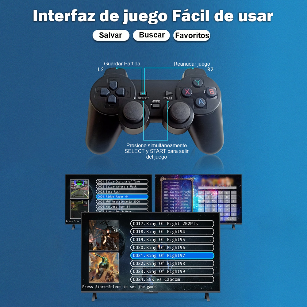 Emulador de Juegos y Android TV 2 en 1 GAME BOX 8K Inalambrico