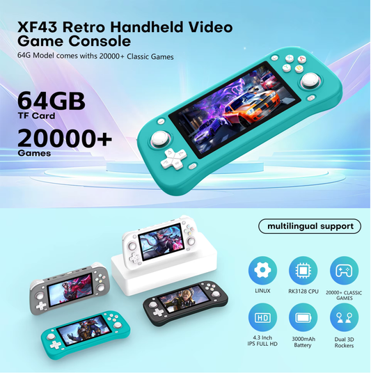 Consola de Video Juegos Portatil Retro 4.3inch Emulador XF43