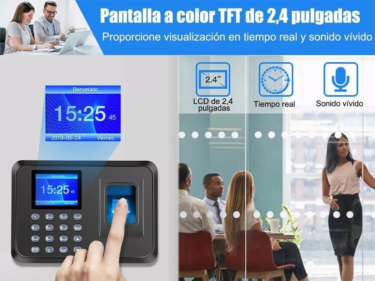 Reloj Checador Huella Biométrico Máquina De Asistencia