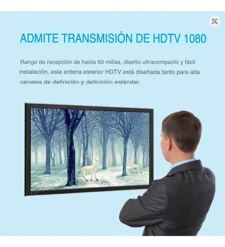 Antena Aerea Tdt Tv Digital Rural Exterior Alta Ganancia 8mt