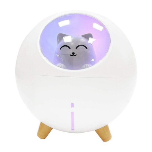 Difusor De Aromas Bola De Gato 220ml Humidificador Luz Led