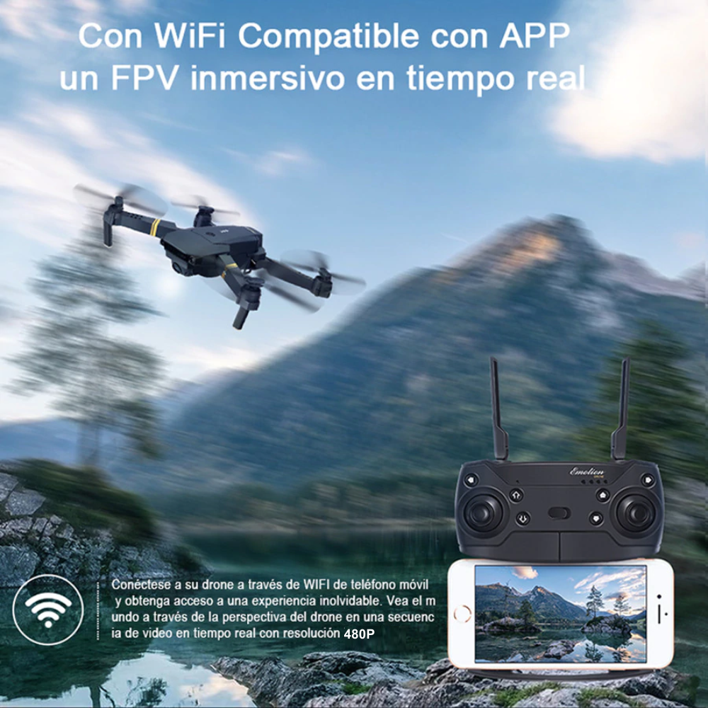 Drone Plegable Con Cámara Wifi 2.4g Fpv Doble Batería 998w