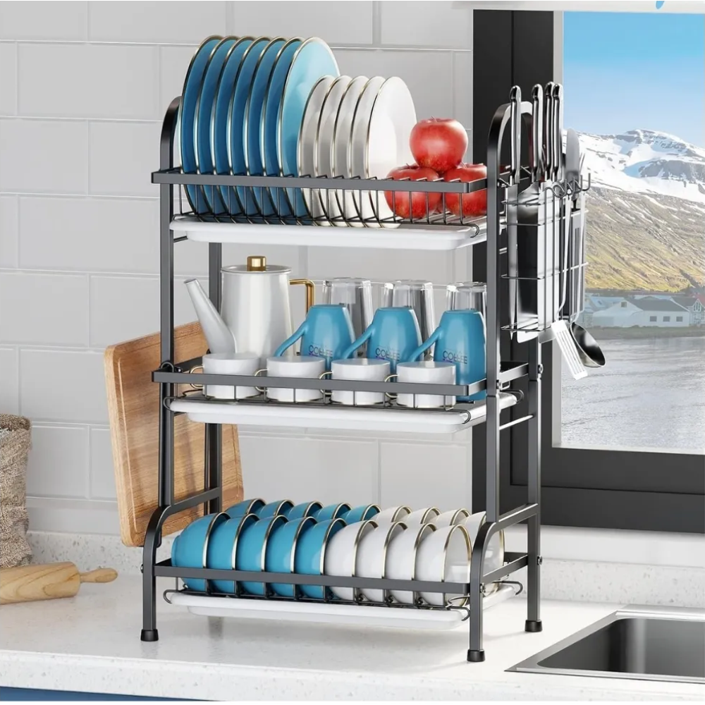 Escurridor De Platos 3 Niveles Organizador Estante De Cocina