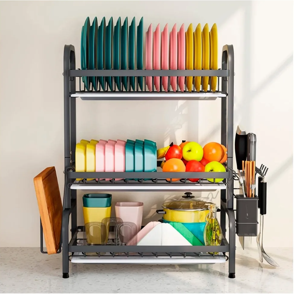 Escurridor De Platos 3 Niveles Organizador Estante De Cocina
