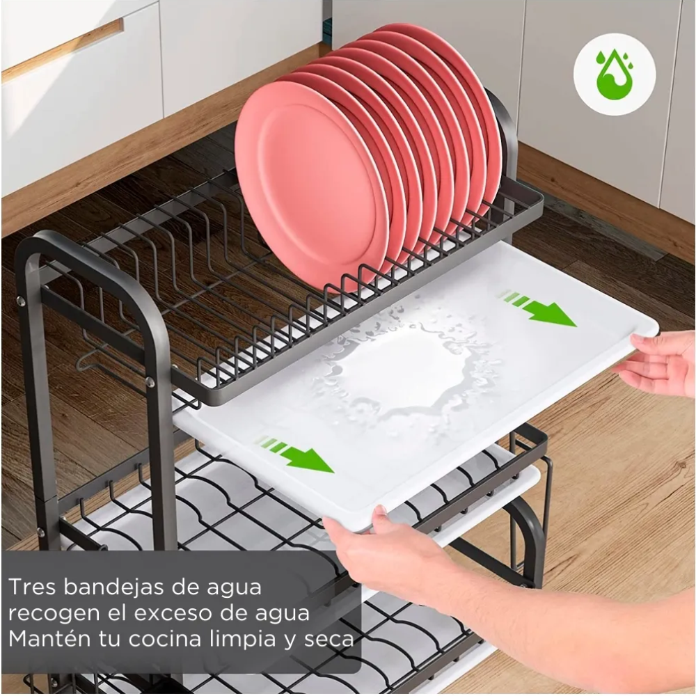Escurridor De Platos 3 Niveles Organizador Estante De Cocina