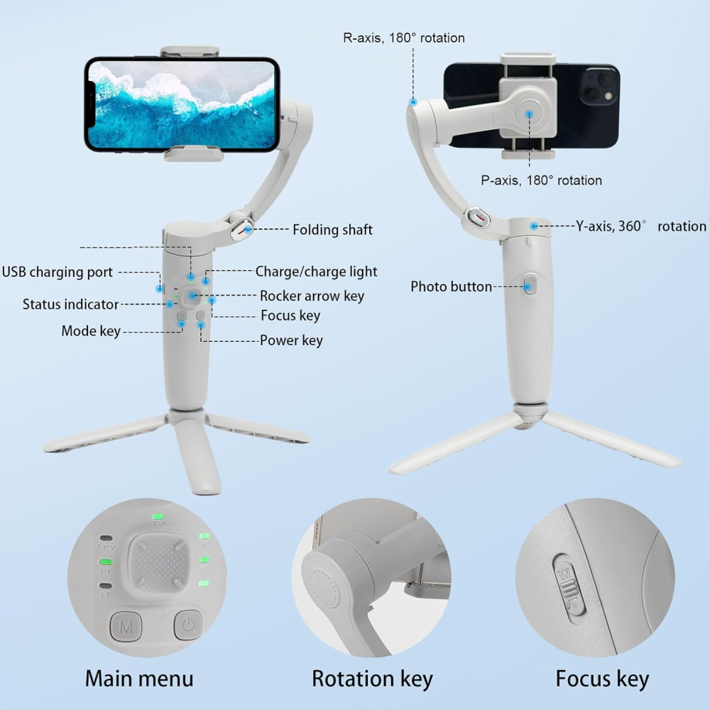 Estabilizador De Video Smartphone 3 Ejes Handheld Gimbal M1