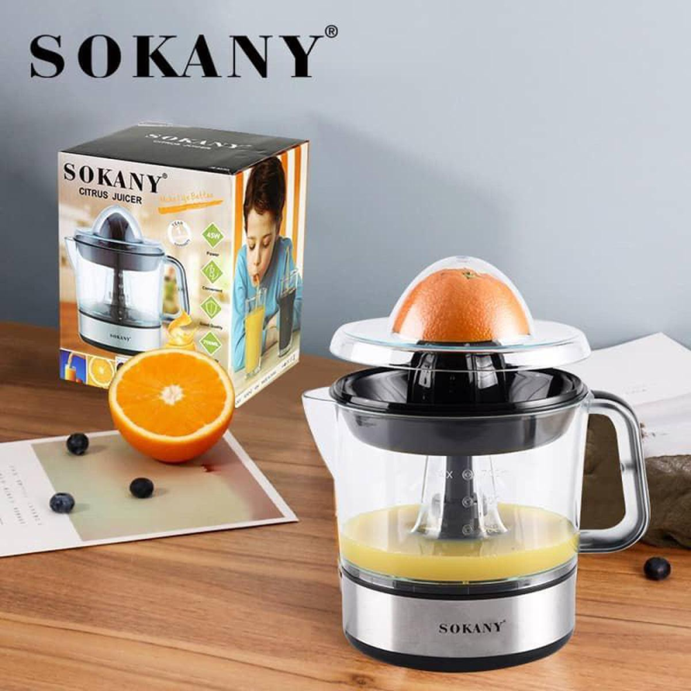 Exprimidor Electrico De Naranjas Sokany 700ml Capacidad 45w Negro 110v