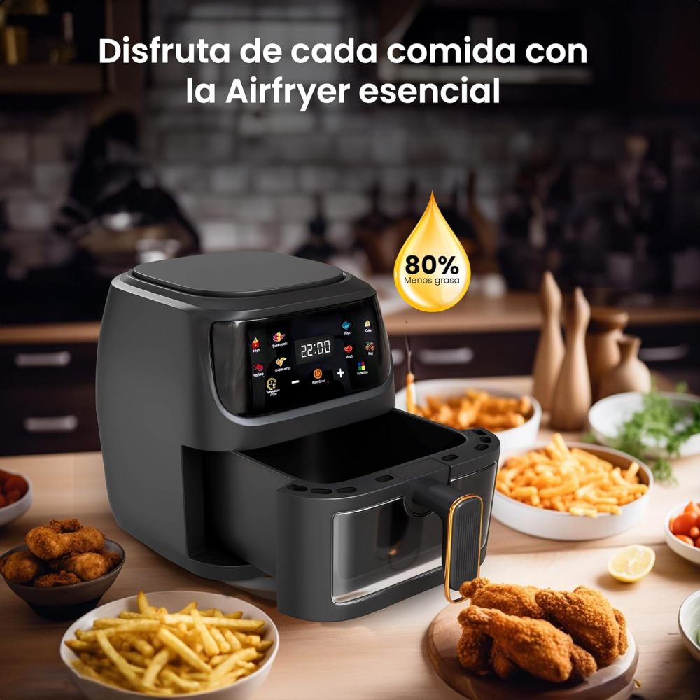 Freidora De Aire 10litros Xhome 2400w Pantalla Táctil Digital