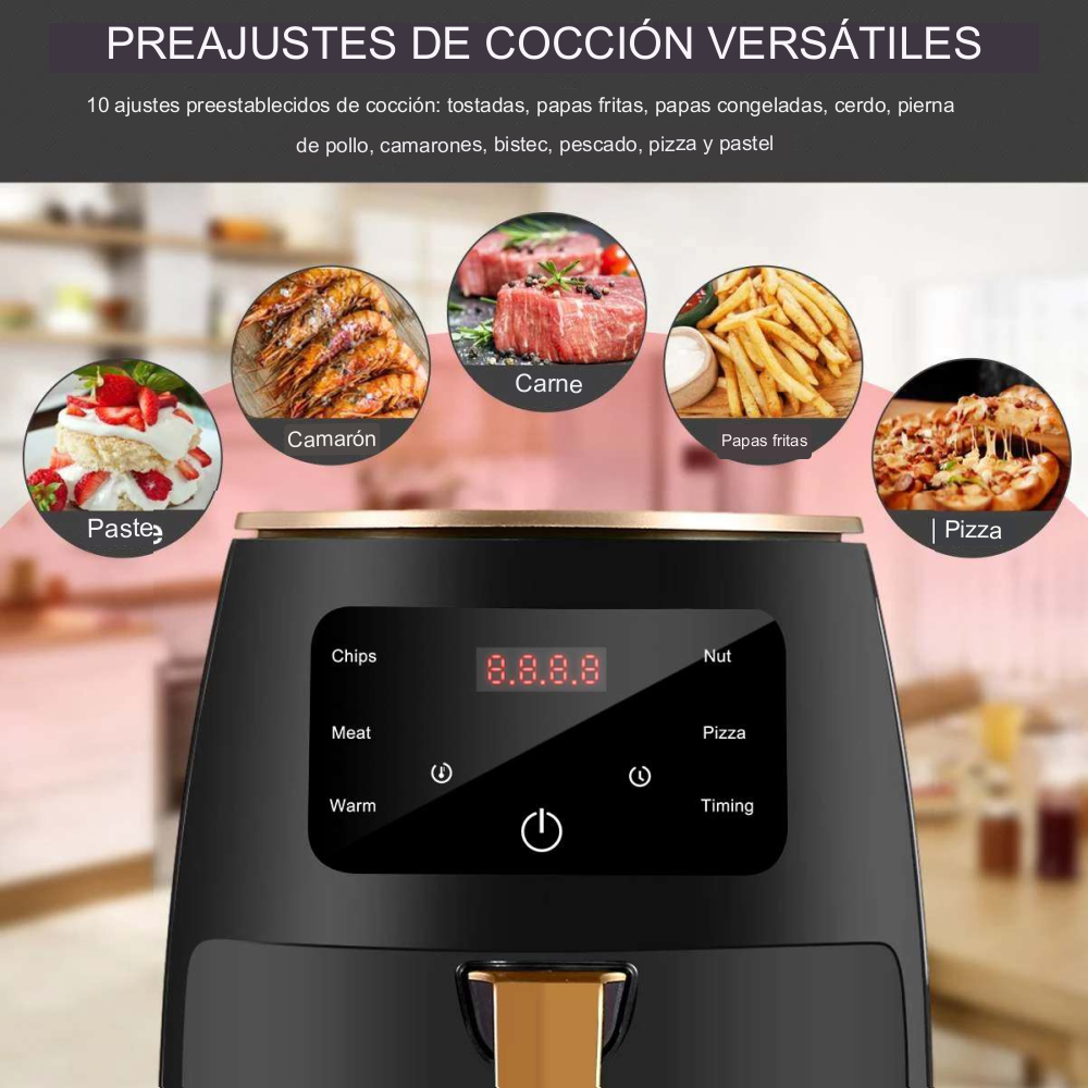 Freidora De Aire Digital Pantalla Led Táctil 6 Litros 2400w