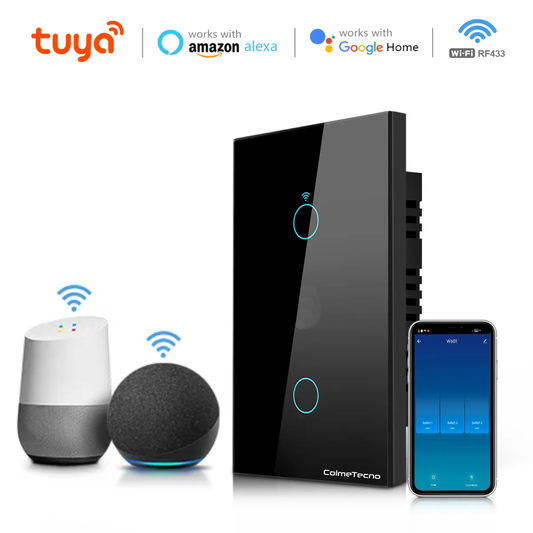 Interruptor Wifi Tactil Inteligente Alexa Google Home 2 Vias