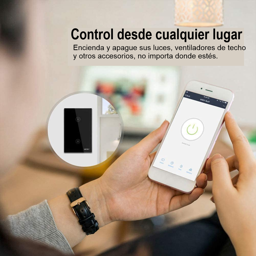 Interruptor Wifi Tactil Inteligente Alexa Google Home 2 Vias