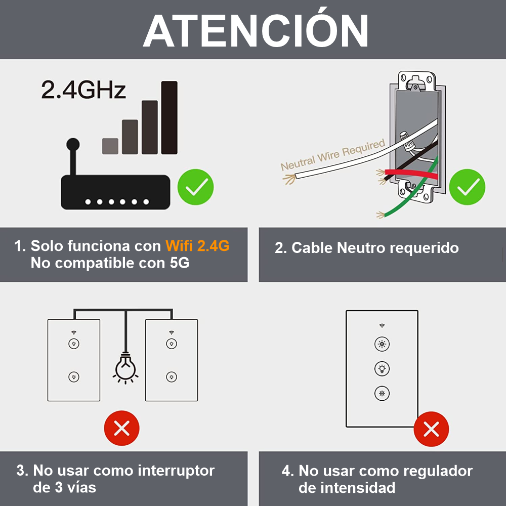 Interruptor Wifi Tactil Inteligente Alexa Google Home 2 Vias