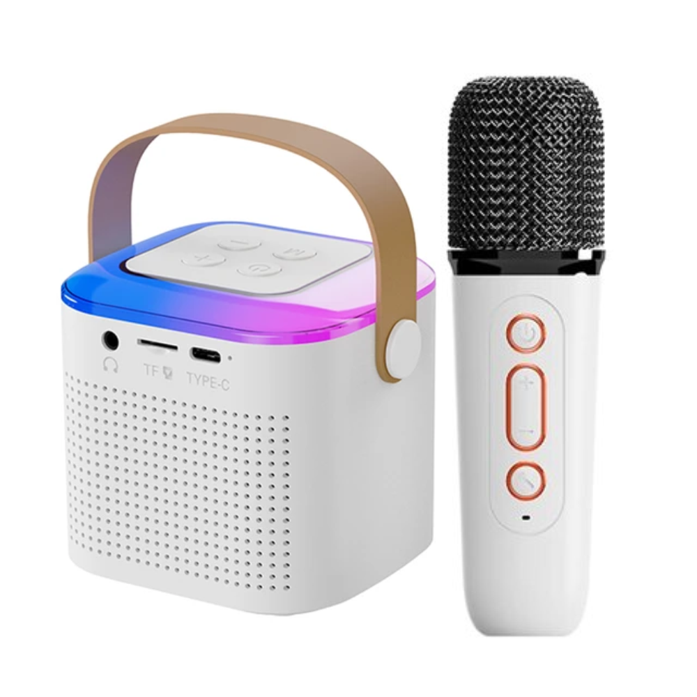 Kit Parlante Y Micrófono Karaoke Para Niños Bluetooth Rgb Y1