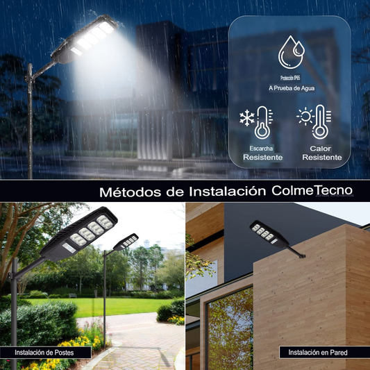 Lampara De Alumbrado Publico Solar 500w Luz Led Exteriores