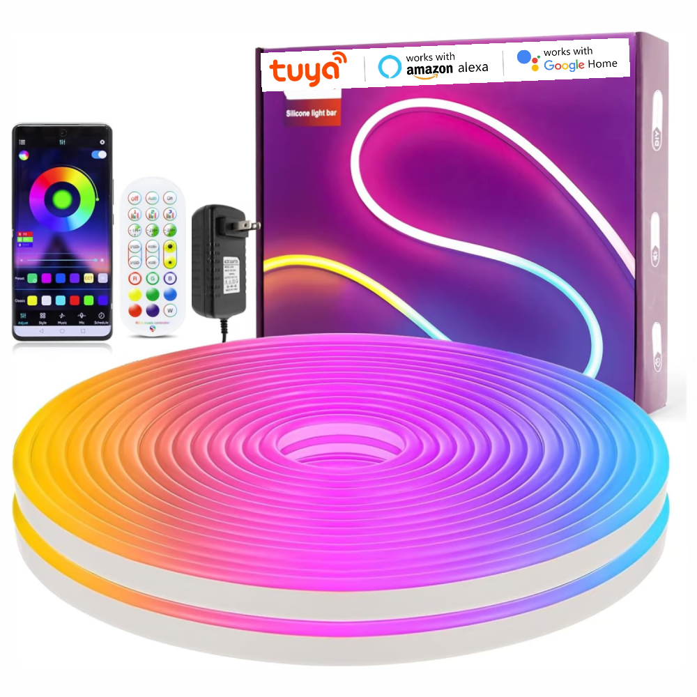 Cinta Led Neon Rgb 5 Metros Bluetooth 12v Alexa Google Home