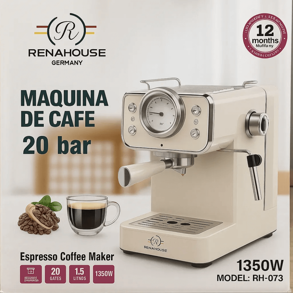 Maquina De Café Espresso Capuchino Cafetera 20 Bar Renahouse + Espumador