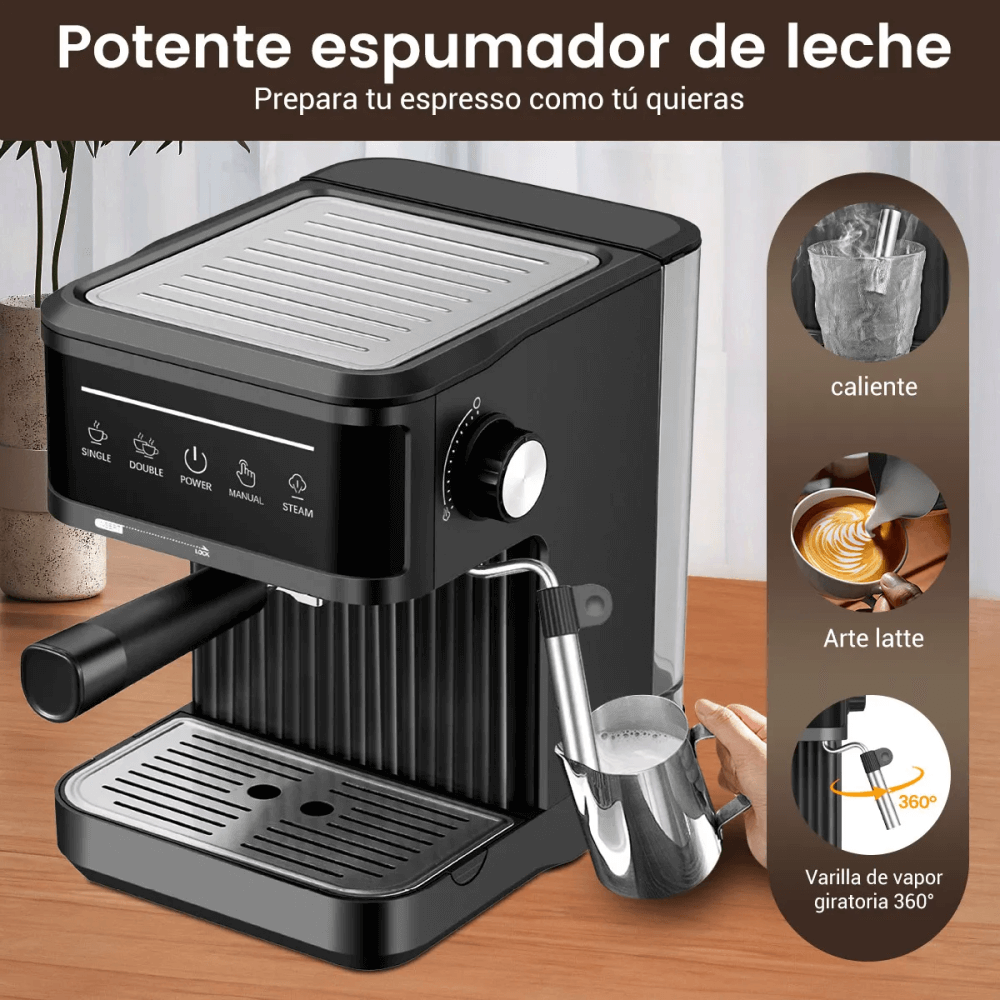 Cafetera Espresso Máquina Café Capuchino 1.8l 20 Bares 850w + Espumador