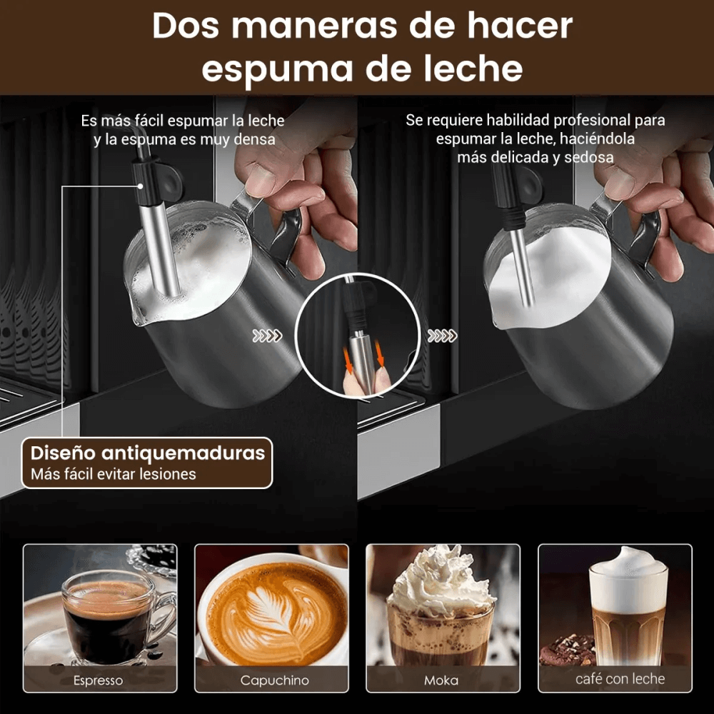 Cafetera Espresso Máquina Café Capuchino 1.8l 20 Bares 850w + Espumador