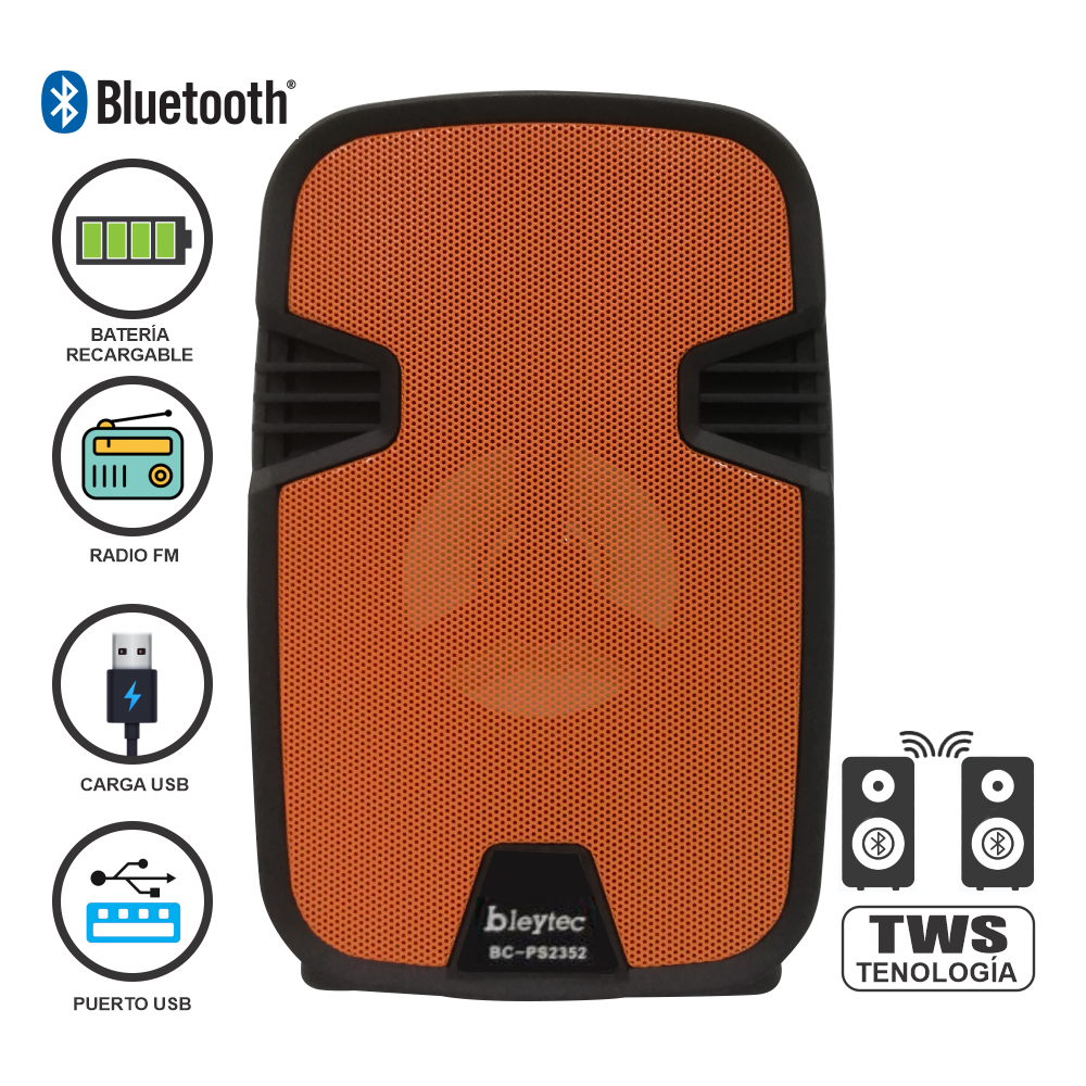 Mini Parlante Recargable 3" Bleytec Vs-2352BT Función TWS