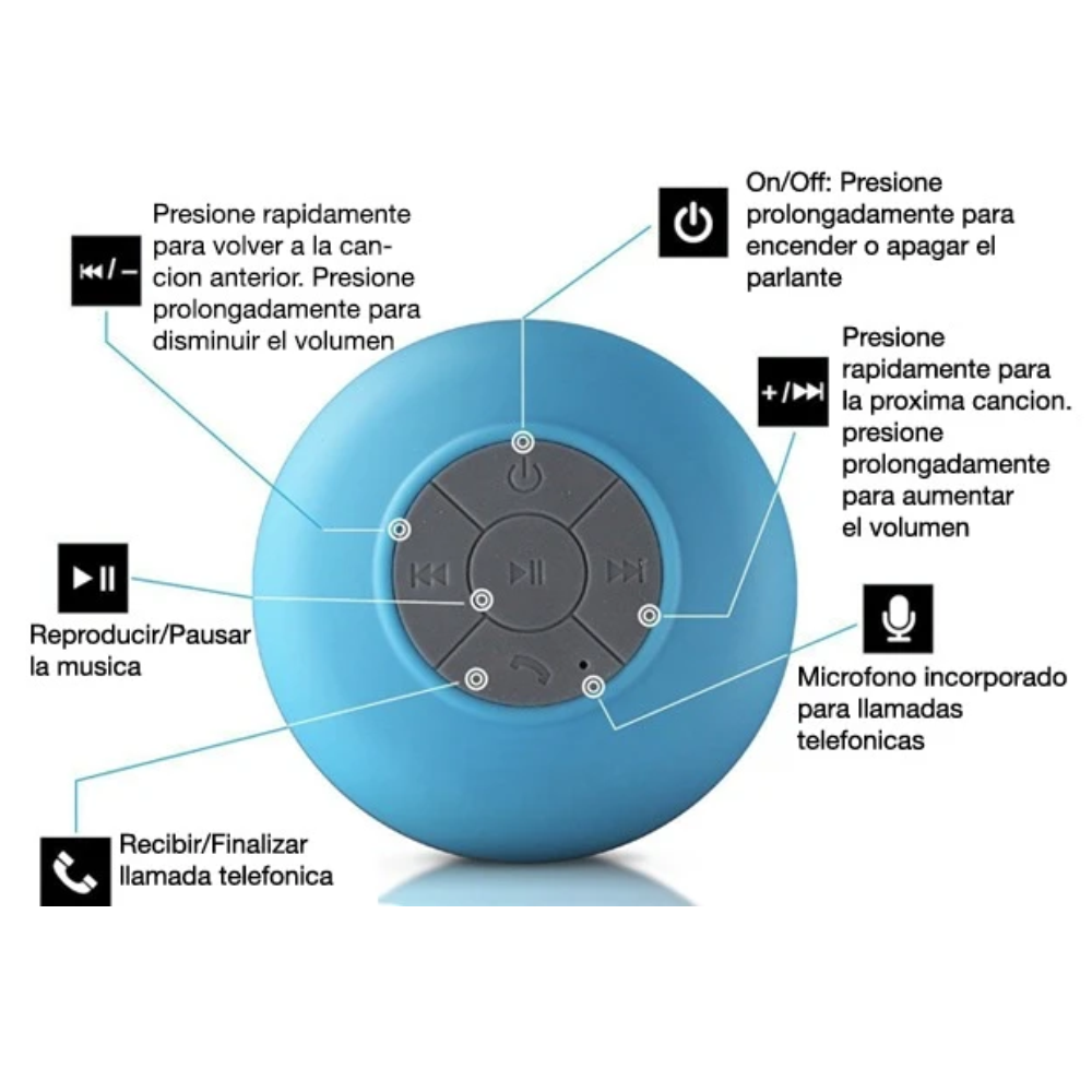 Parlante Resistente Al Agua Speaker Impermeable Ducha BTS06