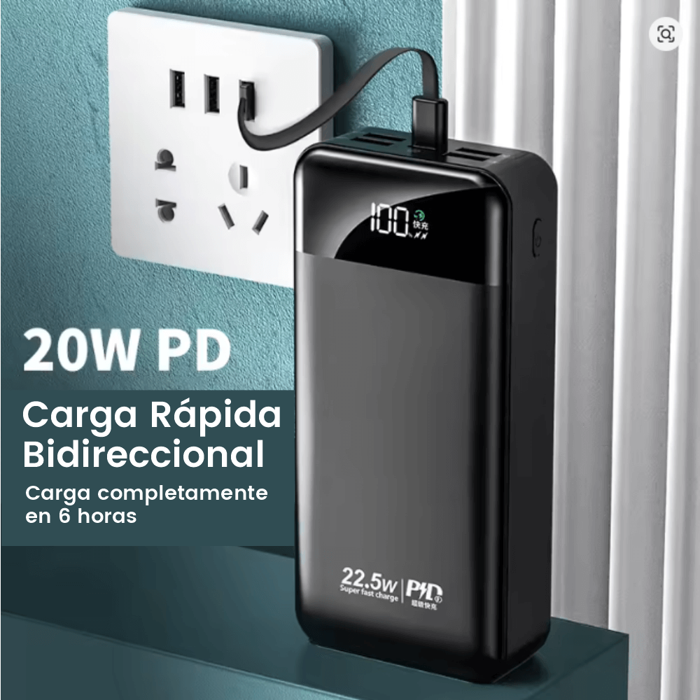 Power Bank Batería Portátil 22.5w Pd Carga Rápida 20000mah