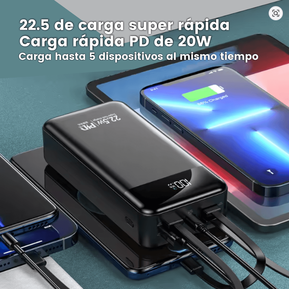 Power Bank Batería Portátil 22.5w Pd Carga Rápida 20000mah