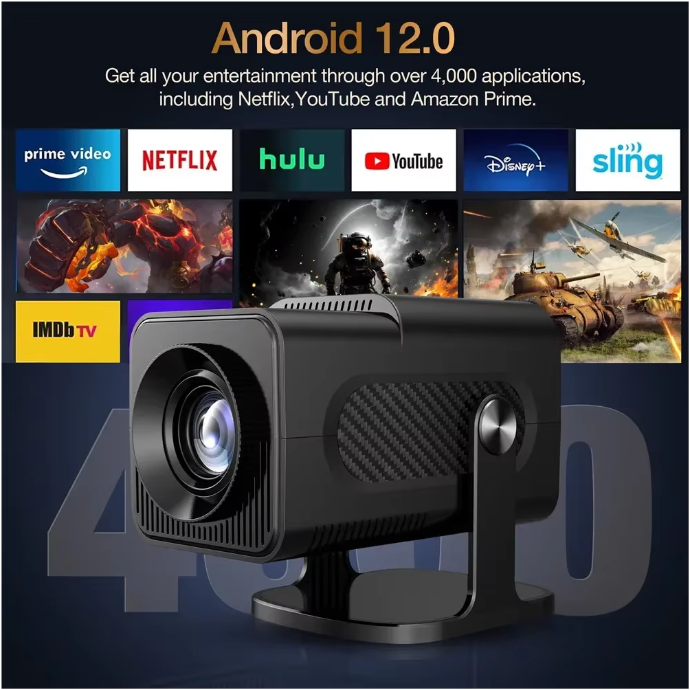 Proyector Portátil Hcs350 Pro Emulador Wifi Android 12 Bt5.0
