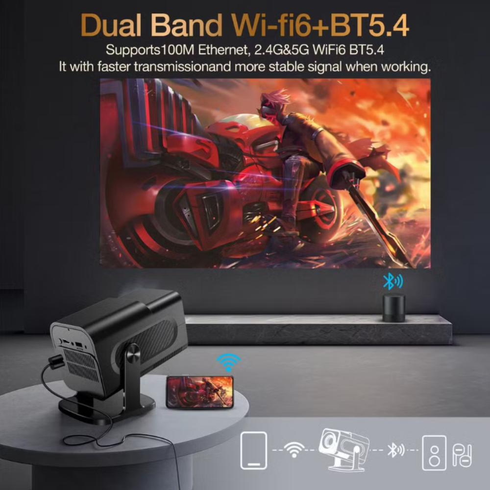 Proyector Portátil Hcs350 Pro Emulador Wifi Android 12 Bt5.0