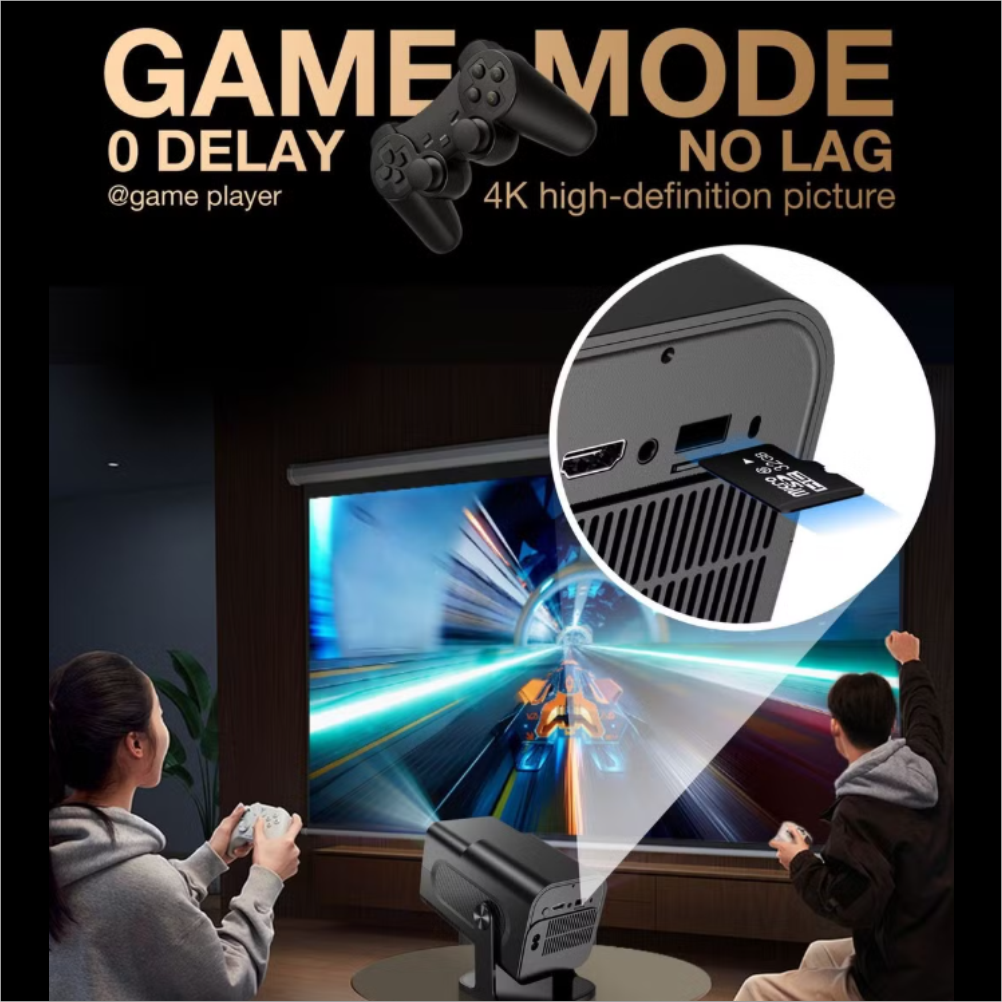 Proyector Portátil Hcs350 Pro Emulador Wifi Android 12 Bt5.0
