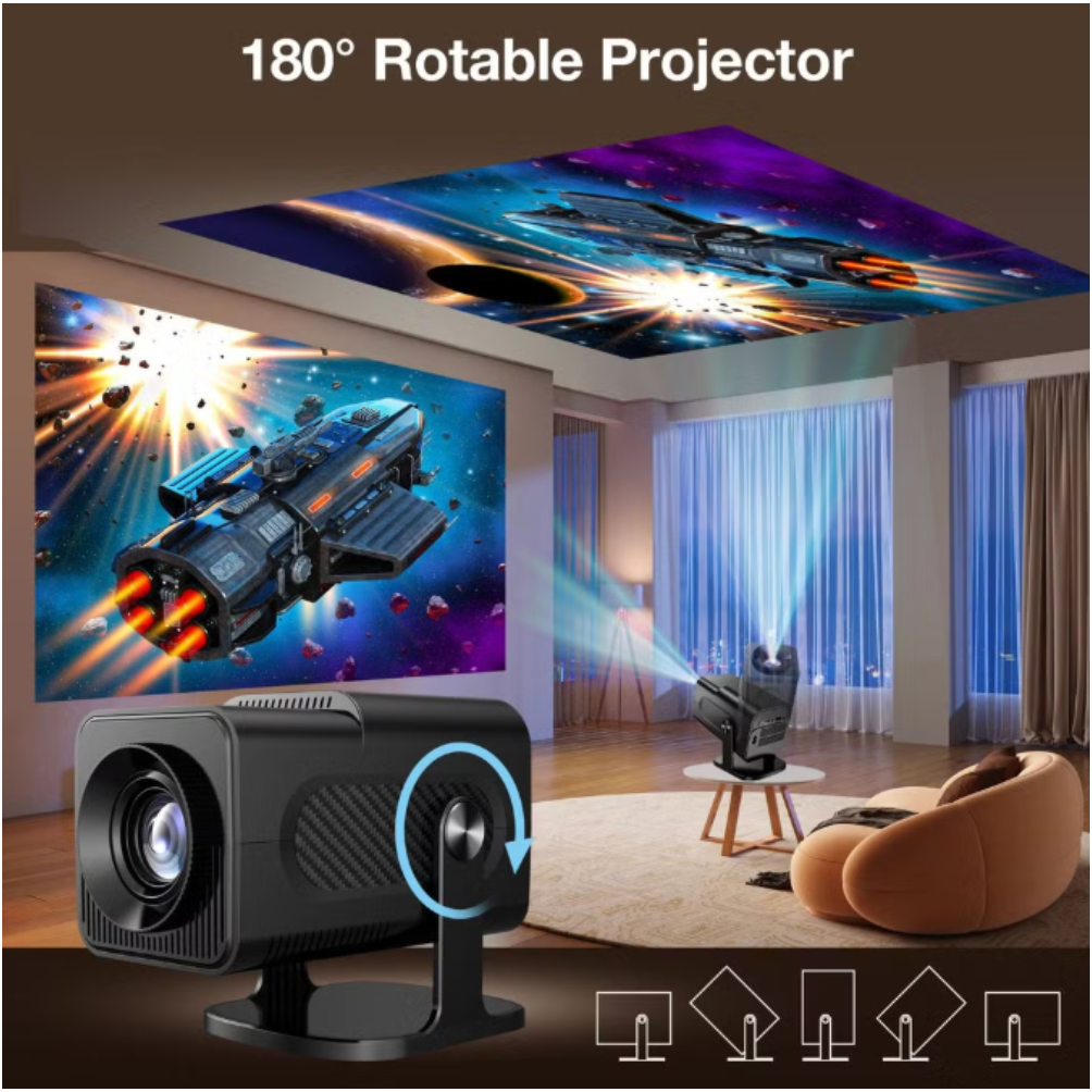 Proyector Portátil Hcs350 Pro Emulador Wifi Android 12 Bt5.0