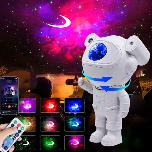 Proyector Luz Led Astronauta Nebulosa Para Niños Bluetooth