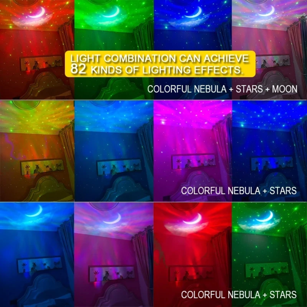 Proyector Luz Led Astronauta Nebulosa Para Niños Bluetooth