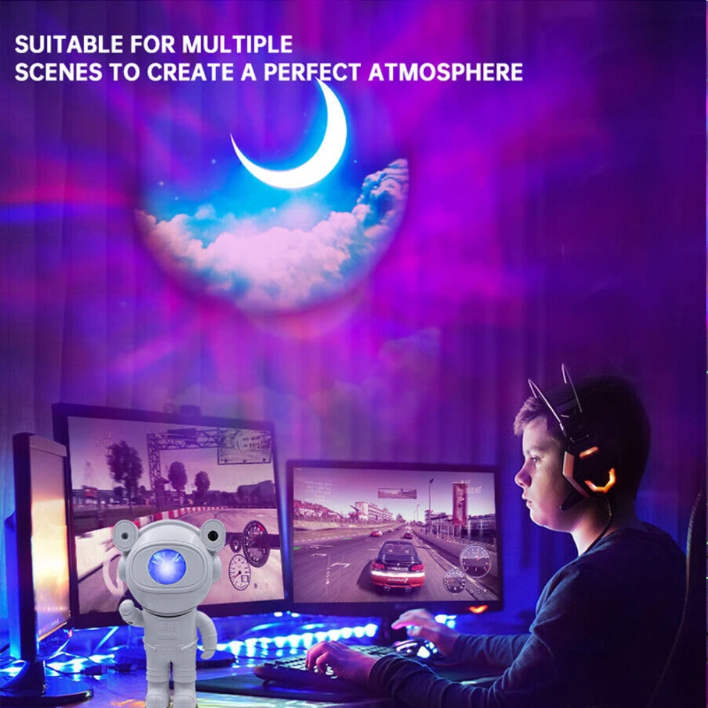 Proyector Luz Led Astronauta Nebulosa Para Niños Bluetooth