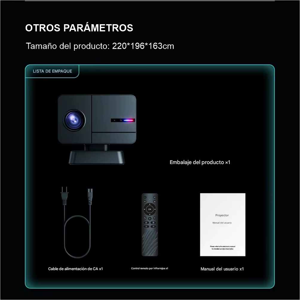 Proyector P50 4k 1080p 800 Ansi Auto Focus Android Bluetooh