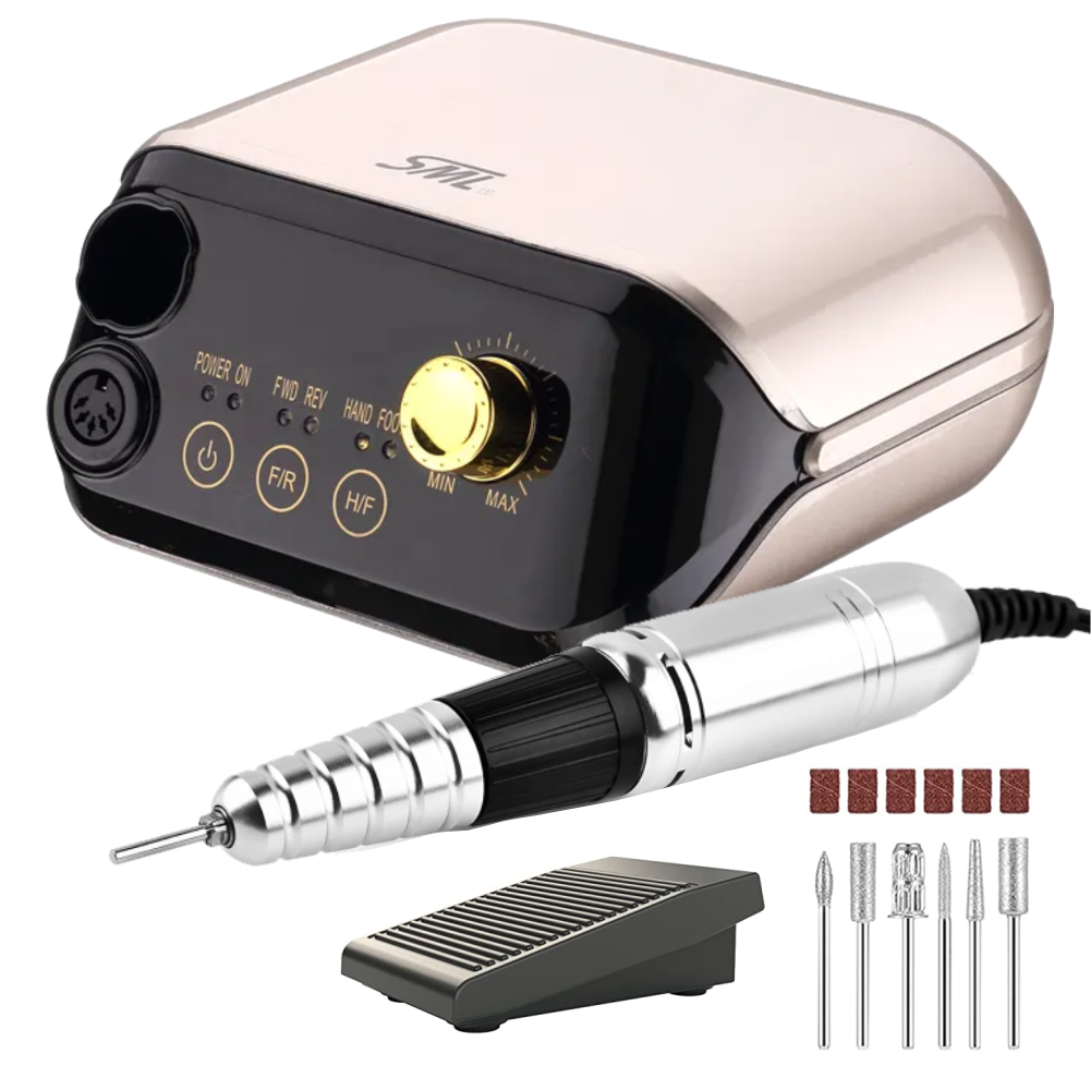 Taladro Pulidor De Uñas Profesional 35.000rpm Lcd Pedal M1
