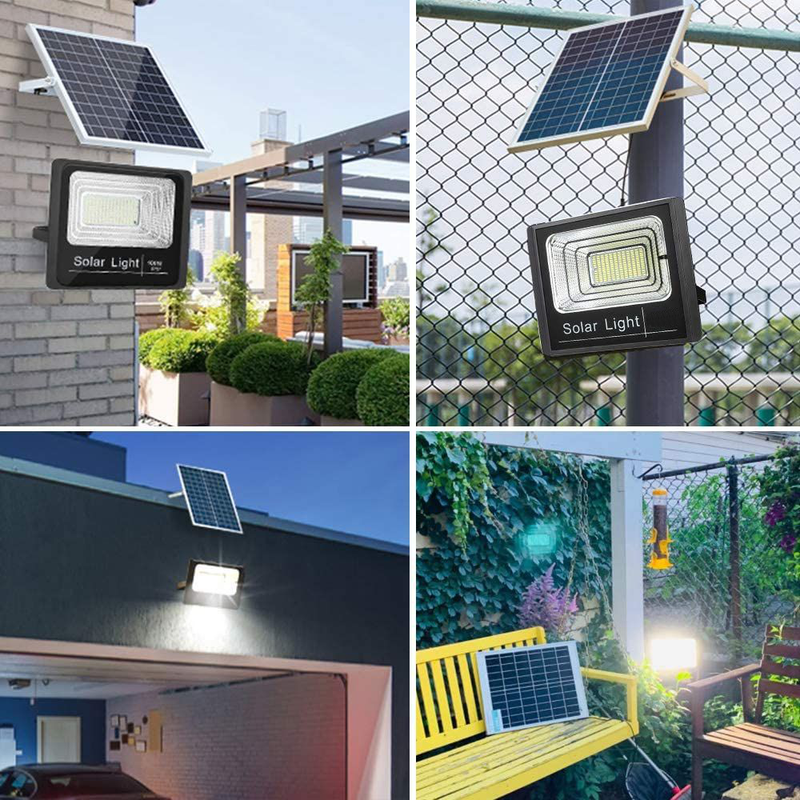 Reflector Solar 600w Lampara Led Luz Blanca Panel Solar 6v